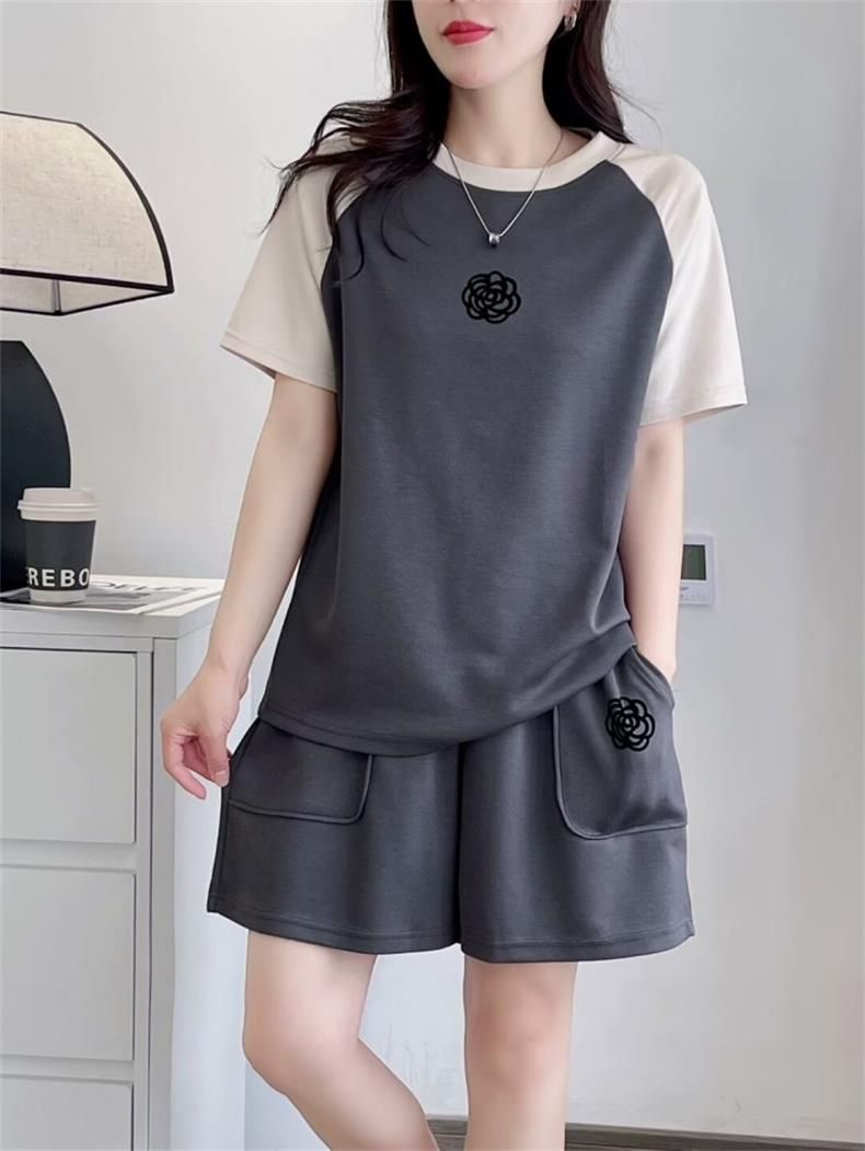 Women's Clothing Summer Fashion Two Piece Set For Women Color Block Slimming Loose Casual Plus Size Clothing_ecoleips.com
