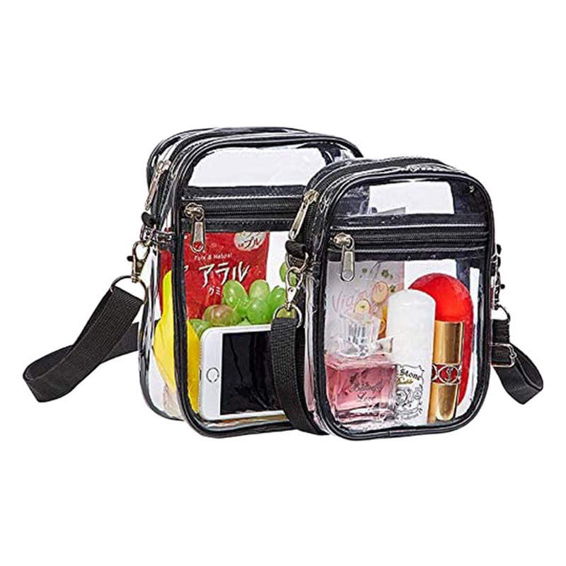 Cross-border Transparent PVC Cosmetic Bag Visual Stadium Crossbody Bag Outdoor Shoulder Bag Sports Detachable Storage Bag