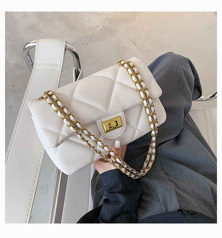 Wholesale Rhombus Solid Color Messenger Shoulder Small Square Bag Nihaojewelry display picture 3