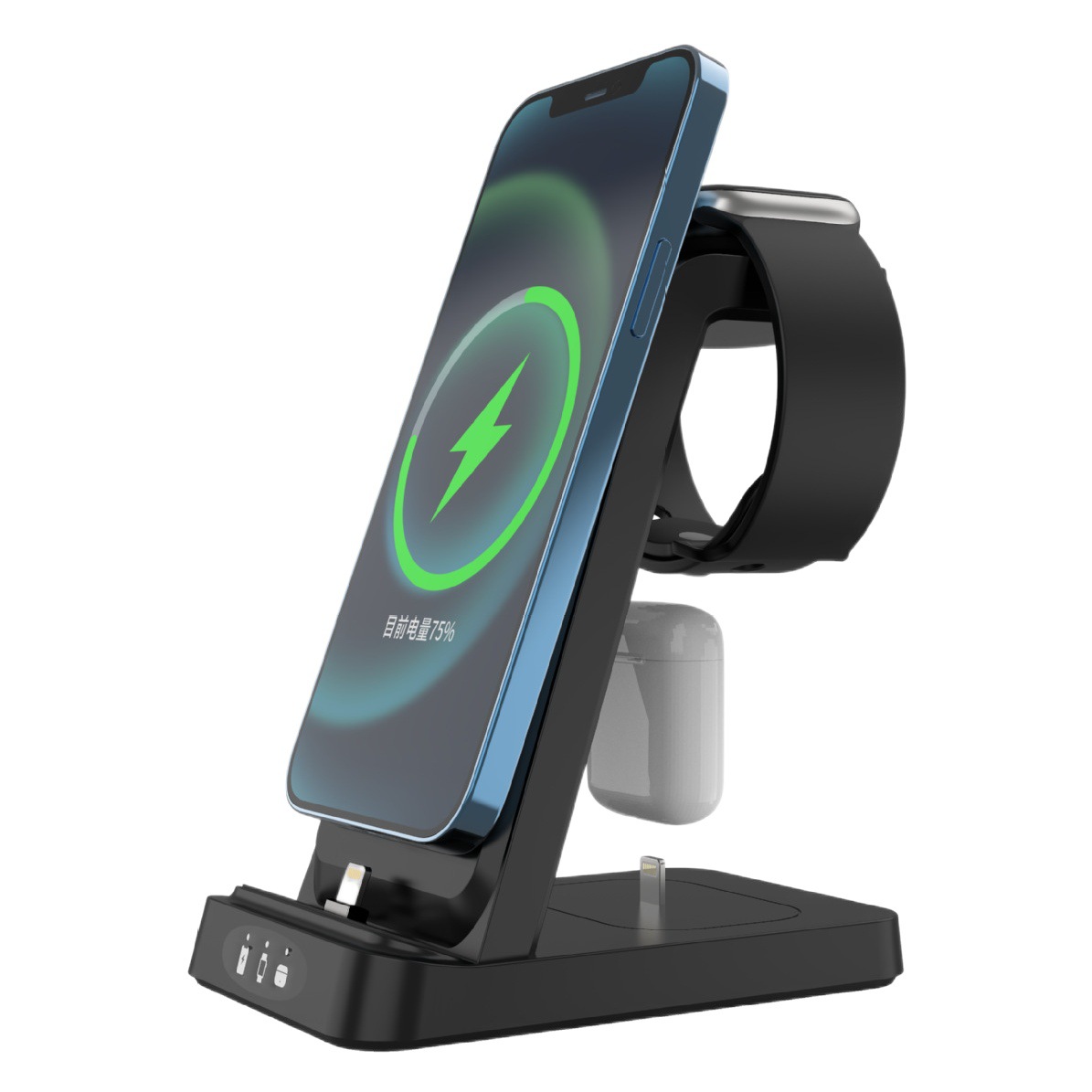 Modelo privado transfronterizo nueva versión de carga inalámbrica de tres en uno adecuada para Apple 12 13 14 soporte de teléfono móvil de carga rápida