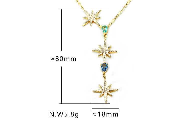 New Fashion Zircon Starfish Clavicle Necklace display picture 1