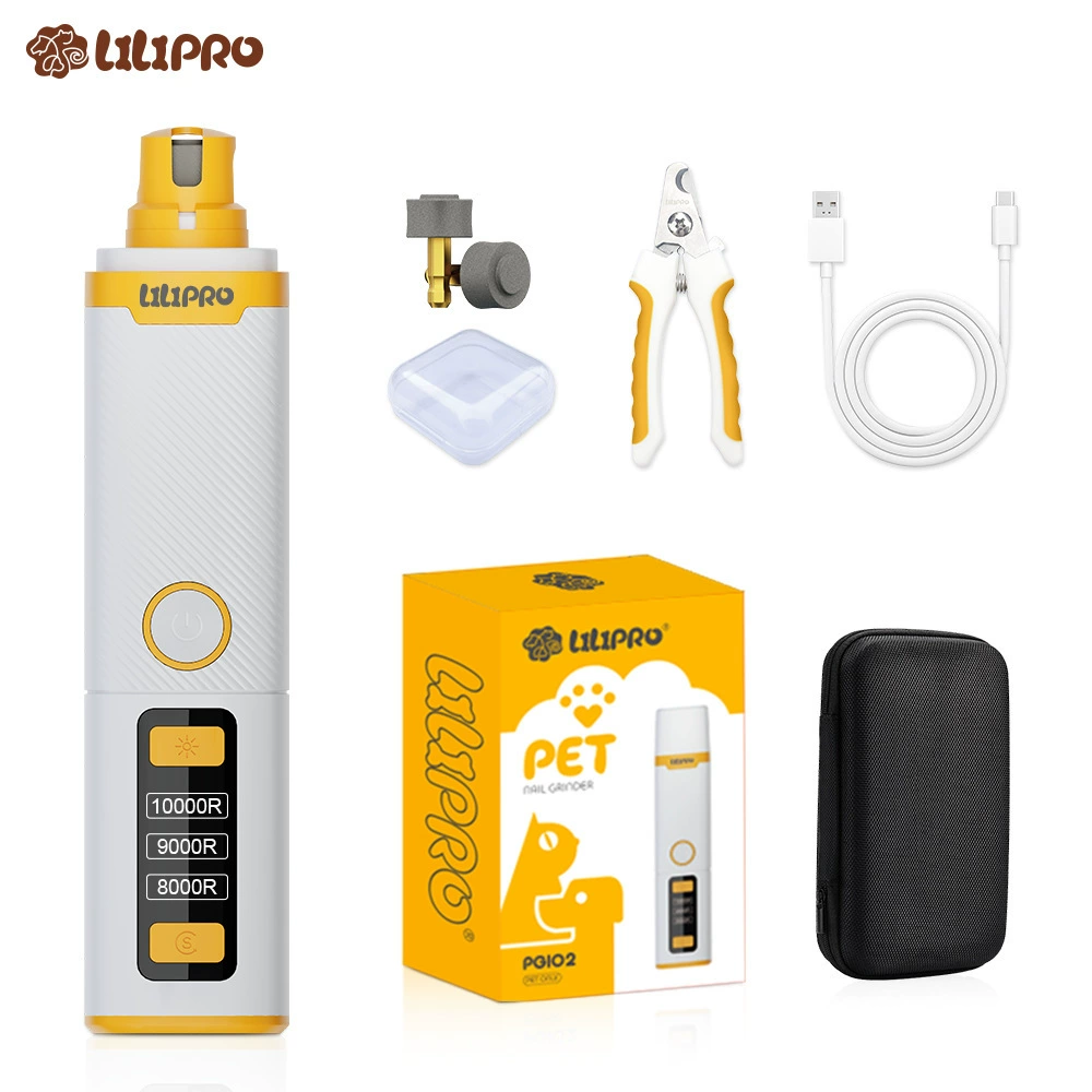 LILIPRO точечный кросс-граничный электрический полировщик для когтей питомцев, триммер для когтей собак, полировка лап кошек с LED-подсветкой