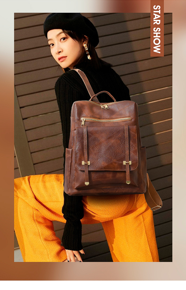 Zaino donna in pelle pu elegante borsa da viaggio moda zainetto_voghion.com