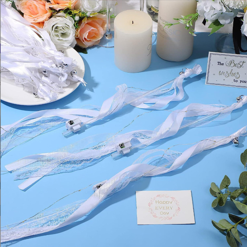 クロスボーダー LED 妖精の杖リボンパーティーラテアートリボン誕生日結婚式ライトストリング発光リボン暖かい光の雰囲気|undefined
