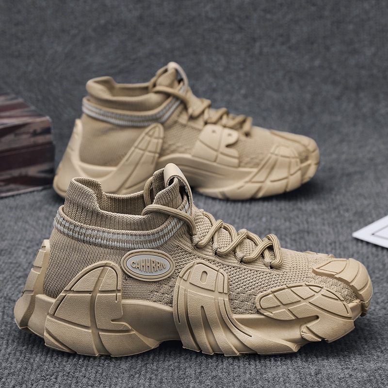 Zapatos de hombre zapatos de estudiantes primavera 2025 nuevos zapatos de malla transpirables casuales de moda deportiva para hombres con suela gruesa