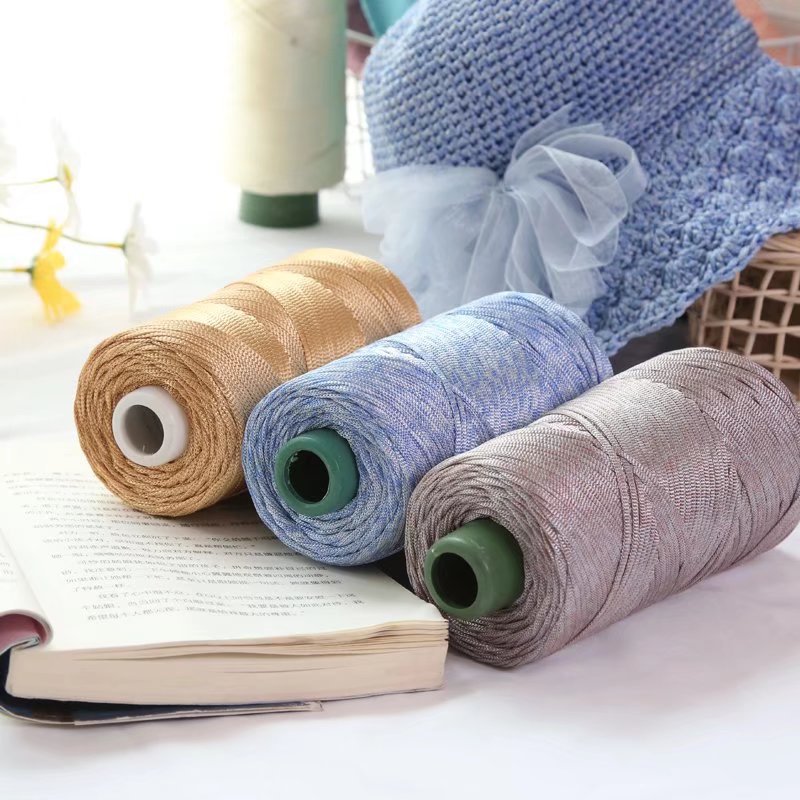 丝光棉麻帽子线轻体冰丝麻线升级空心线亮丝线钩鞋包包线手工坐垫