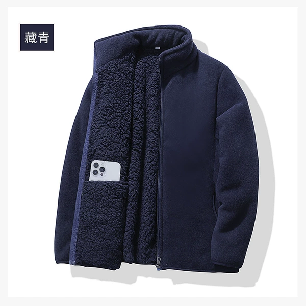 Navy blue - plus velvet and thickening, you can get it in one piece (couple model)