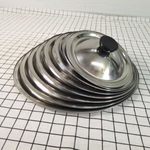Stainless steel small pot lid multi-purpose metal dish lid anti-overflow soup pot bucket lid size specification taste cup flat lid spot