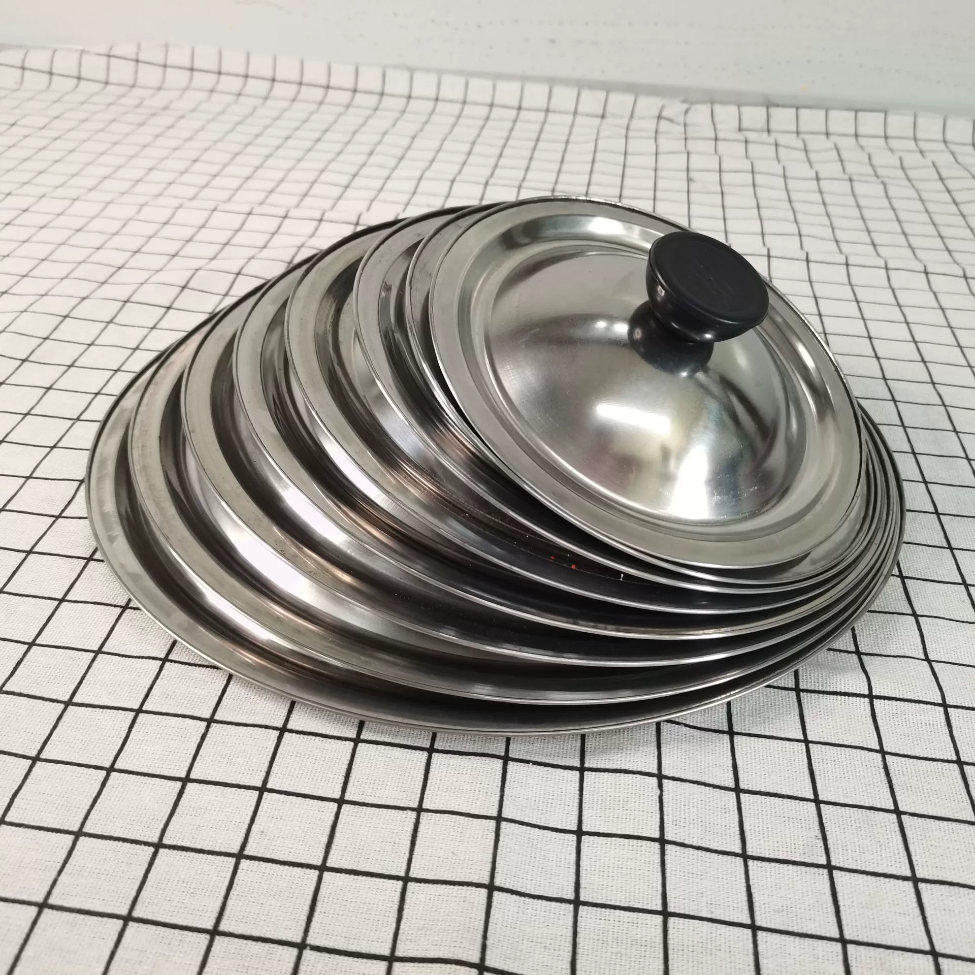 Маленькая крышка кастрюли из нержавеющей стали многофункциональная металлическая крышка для посуды с защитой от перелива крышка ведра для супа спецификация размер чашки вкус плоская крышка в наличии