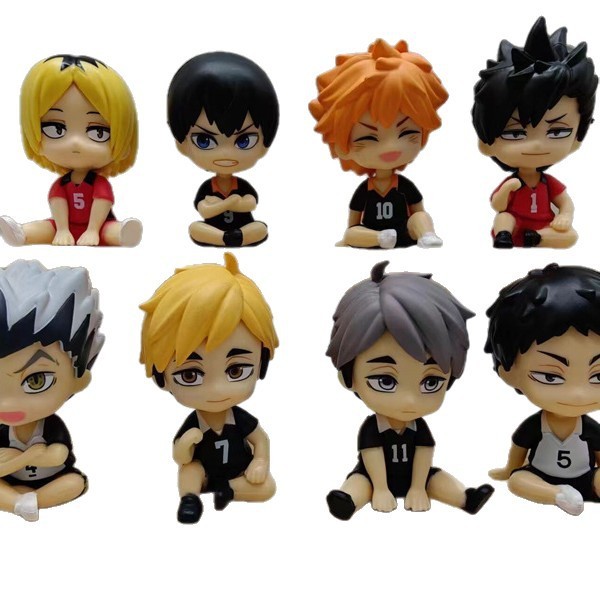 新しいバレーボール少年ブラインドボックスフィギュア 8 座り姿勢影山飛雄日向翔陽デスクトップ装飾品フィギュア卸売|undefined