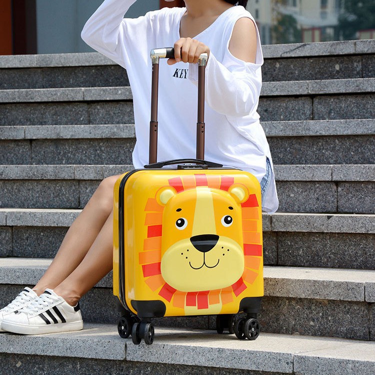 New Cartoon 3D Double-Sided Embossed Kidsren's Boarding Case Universal Wheel Password Lock Trolley Case Logo Custom Suitcase