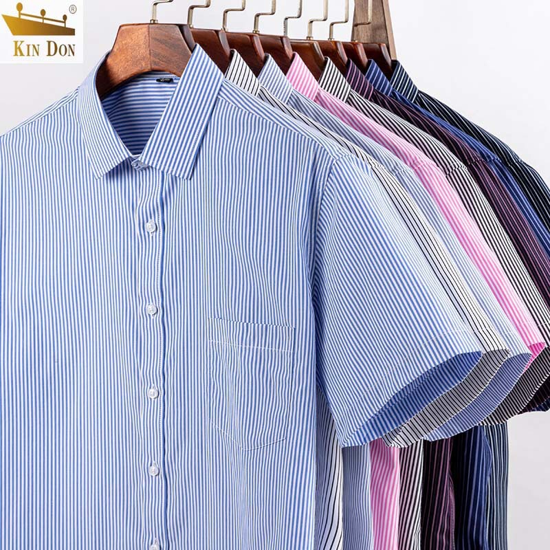 Short-Sleeved Shirt, Summer Men's Wrinkle-Free Commuter Shirt, Workwear Striped 40% Cotton, Source Factory, Can Print Logo, Half-Sleeve Short-Sleeved Shirt, Summer Men's Wrinkle-Free Commuter Shirt, Workwear Striped 40% Cotton, Source Factory, Can Print Logo, Half-Sleeve