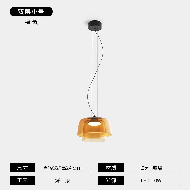 设计师包厢装饰法式卧室床头样板房餐厅创意圆形酒吧玻璃吊灯|undefined