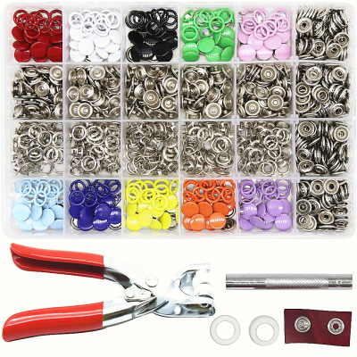 跨境暢賣240套9.5MM空心彩色五爪扣10MM包面五爪扣套裝寶寶衣服扣