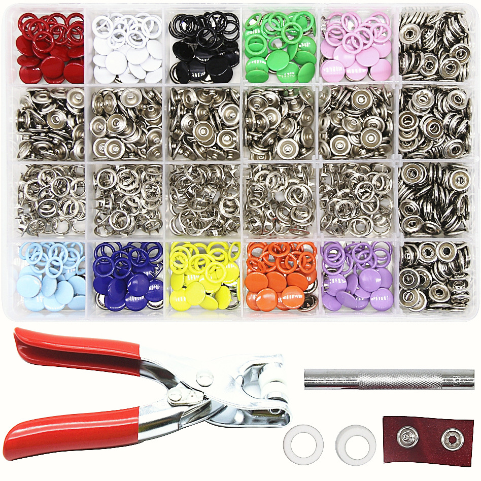 跨境暢賣240套9.5MM空心彩色五爪扣10MM包面五爪扣套裝寶寶衣服扣