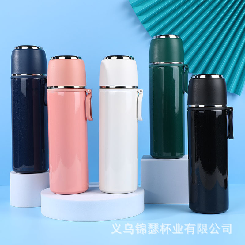 New stainless steel handle insulation Cup portable couple Student Cup steel lid insulation pot wholesale LOGO