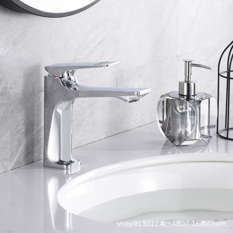 Grifos de lavabo gris de pistola baños calientes y fríos de lujo ligero hogar lavabo tablero de ingeniería de agujero único hotel al por mayor