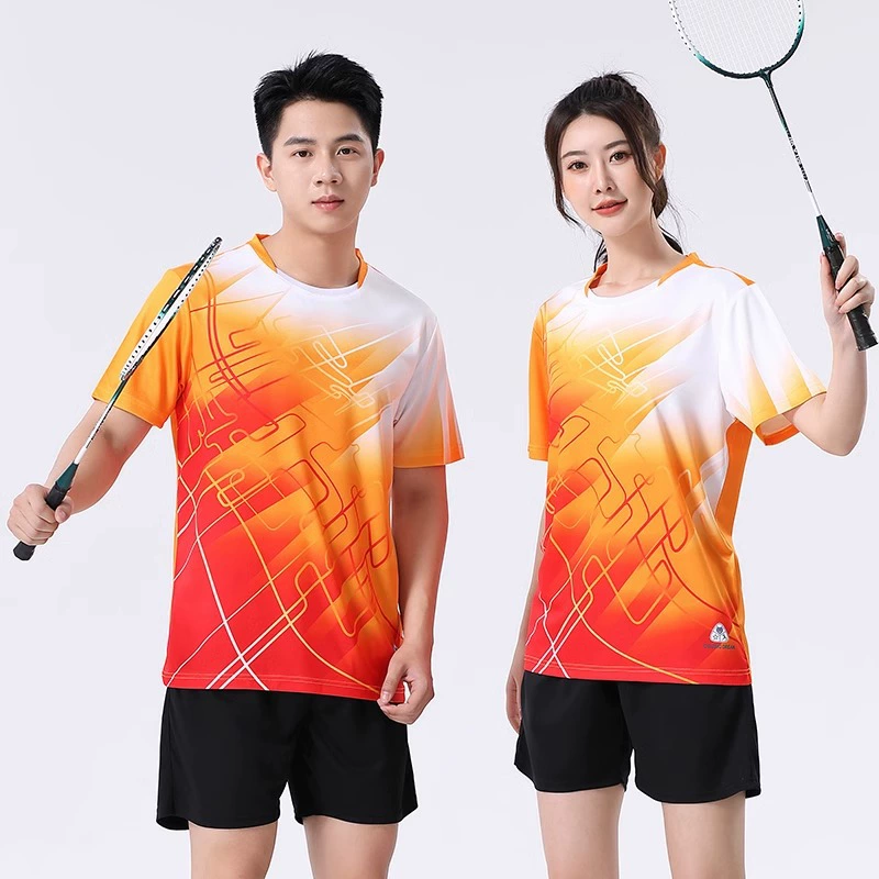 [Zhengxiang Factory] Костюм для бадминтона с короткими рукавами быстросохнущий костюм для бега мужской и женский костюм для настольного тенниса