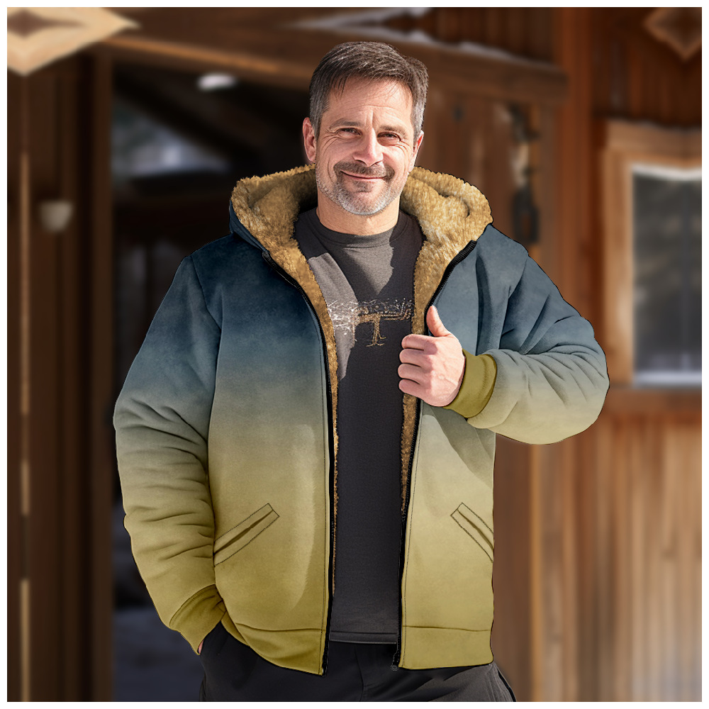 Patrón de multi-color transfronterizo europeo y americano impresión 3D Impresión digital suéter con capucha forro marrón Chaqueta de algodón acolchado