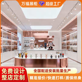 高档玻璃展柜精品店手办展示柜带灯产品陈列柜多层落地展示台定制
