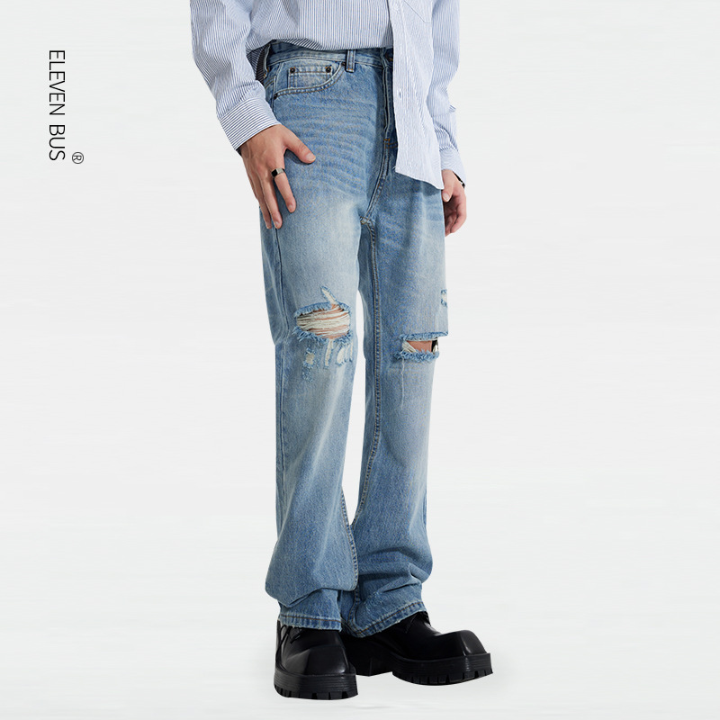 Jean Joker pour hommes, nouveau Design rétro américain à micro-trous, pantalon Long droit et ample pour garçons, 2024_voghion.com