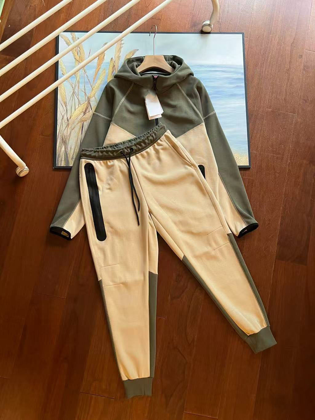 Chaqueta deportiva casual de algodón de capa de aire para hombre transfronterizo, traje de pantalones casuales 922-002 cardigan con capucha