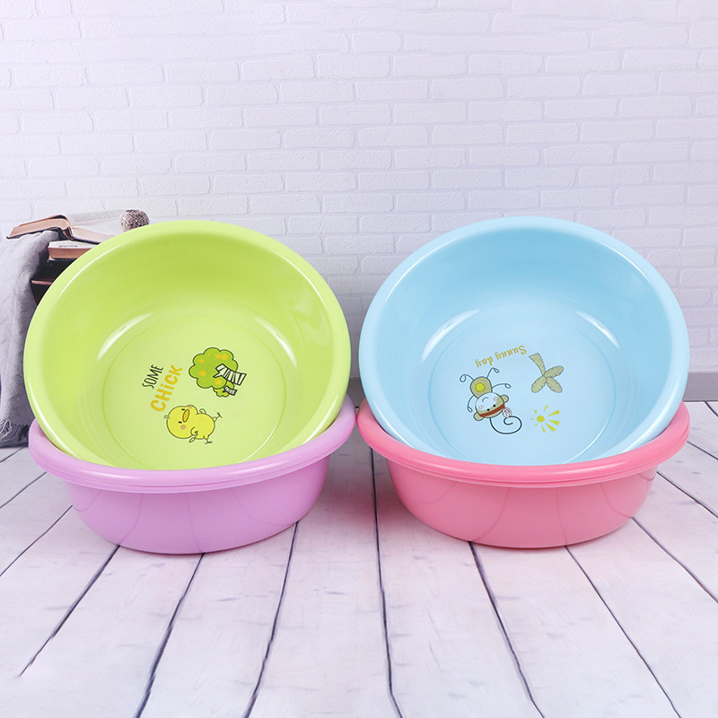 En stock al por mayor publicidad de plástico cuenca estudiante lavabo engrosada lavabo del hogar cuenca regalo gota resistente LOGOTIPO impreso image 5
