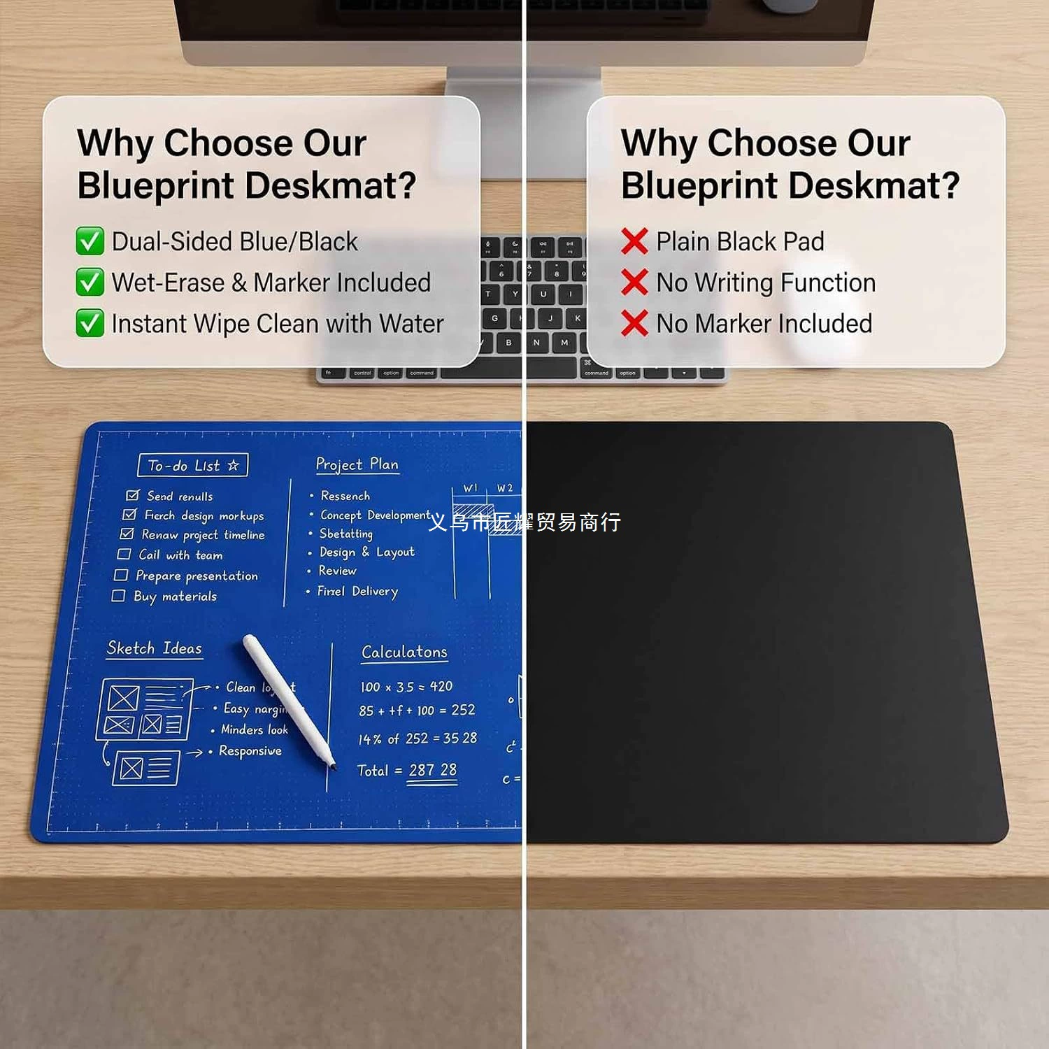 plastic Extended Mouse Pad from Yomiego