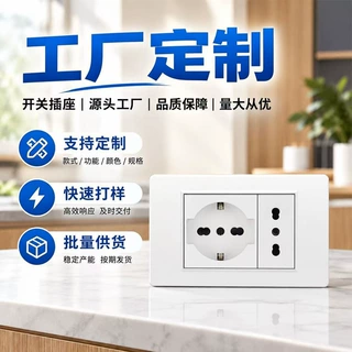 定制欧式插座多功能带USB接口电源插座六孔意大利墙壁开关德意插