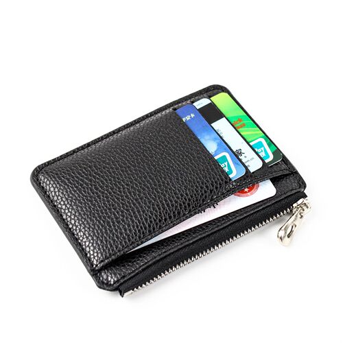 Foreign trade hot-selling new fashion creative zipper card holder large capacity ultra-thin litchi pattern multi-card slot coin purse wholesale