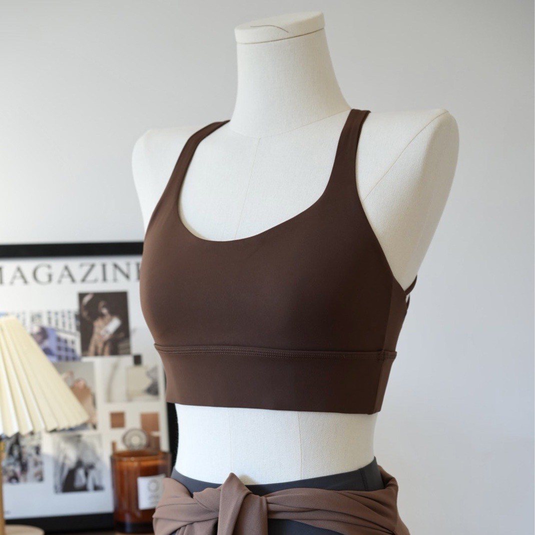 Lulu Same Style High-Intensity Sports Bra with Breast Pads, Women's Running Bra, Fitness Bra, Beautiful Back Yoga Vest