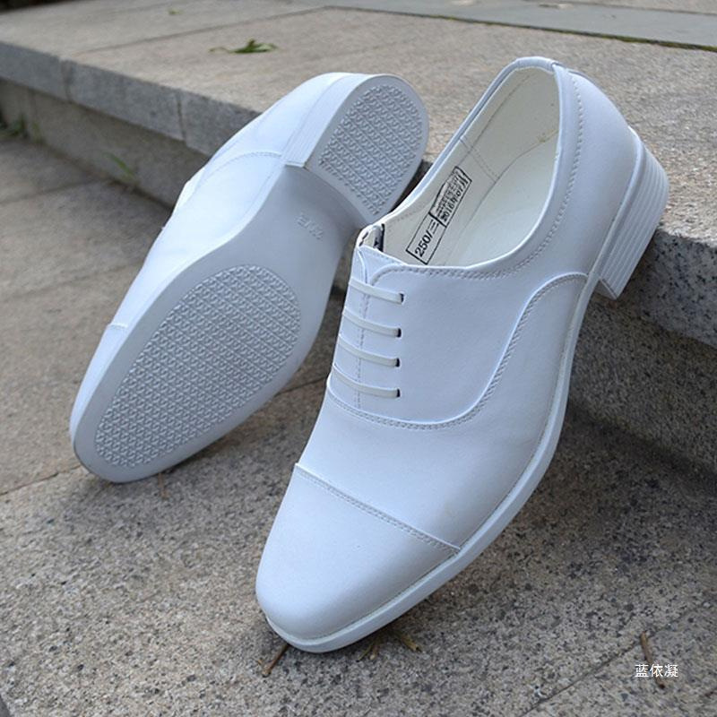 Officer Leather Shoes, Three-Section White Leather Shoes, Formal Men's Wedding Shoes, Groomsmen, Security Personnel, Casual Leather Shoes Officer Leather Shoes, Three-Section White Leather Shoes, Formal Men's Wedding Shoes, Groomsmen, Security Personnel, Casual Leather Shoes