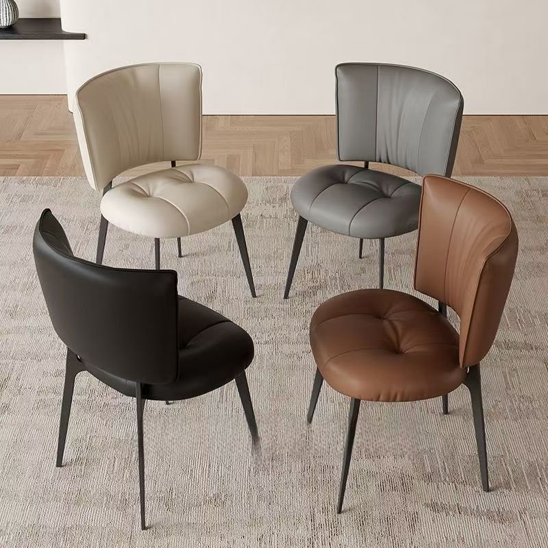 Italian-Style Light Luxury Dining Chair, Home Soft Cushion Chair, Trendy Modern Restaurant Simple Hotel Meeting Dining Table Backrest Stool