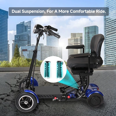 Negotiable wholesale price for HEZZO cross-border foldable electric scooter, portable mobility scooter for seniors, dual-drive, four-wheel