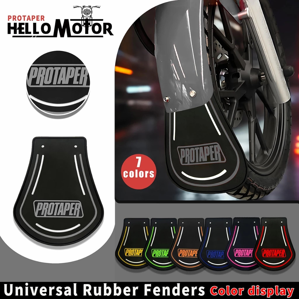 Universal Motorcycle and Electric Tricycle Front and Rear Mudguards with Reflective Strips for Night Use