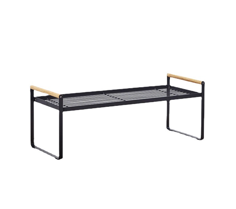 Procesamiento personalizado de madera portátil estante de almacenamiento de artículos de cocina estante de drenaje de hierro forjado estante de acabado estratificado doméstico