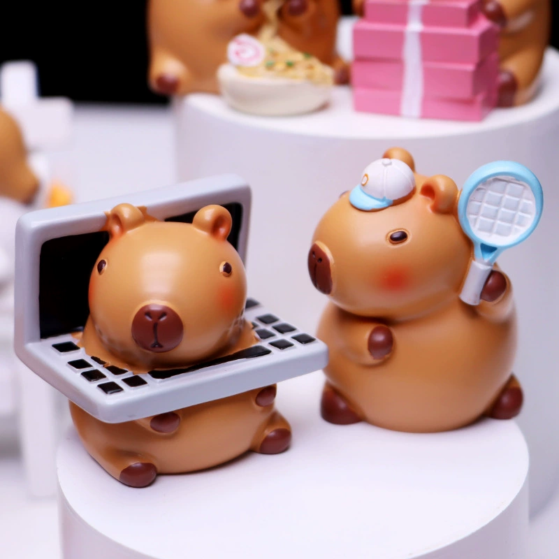 Бокс слепой Kapibala Capybara резиновая фигурака, милая анимационная коллекционная фигурка, случайный 1 шт.