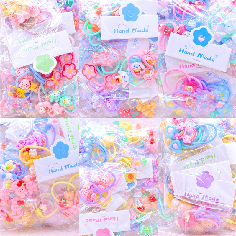 Anillo de los niños de estilo coreano lindo pequeña banda de pelo banda de goma de dibujos animados bebé cuerda de pelo transparente accesorios para el cabello