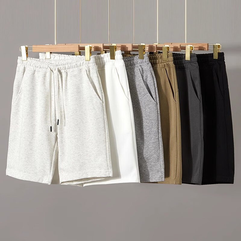 Heavyweight Casual Cotton Shorts Summer Unisex Skin-Friendly Breathable Sweatpants Simple Versatile Straight Five-Point Shorts