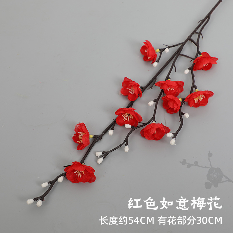 Rama de Ciruelo Artificial de Seda Decorativo para Decoración de Año Nuevo y Hogar