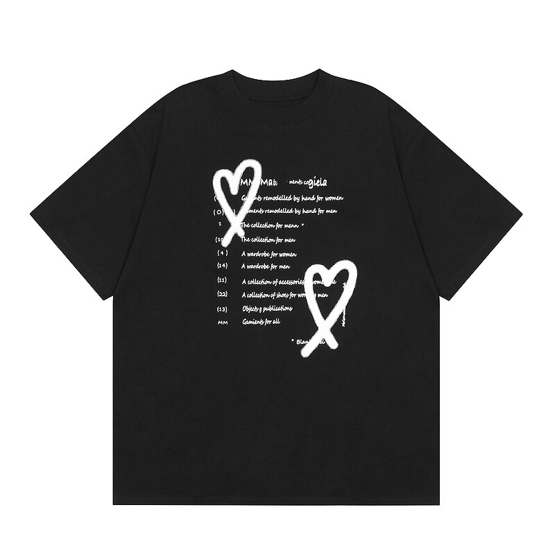 Mm6マギラtシャツ2023夏新作男女カップル服アラビア数字プリント半袖|undefined