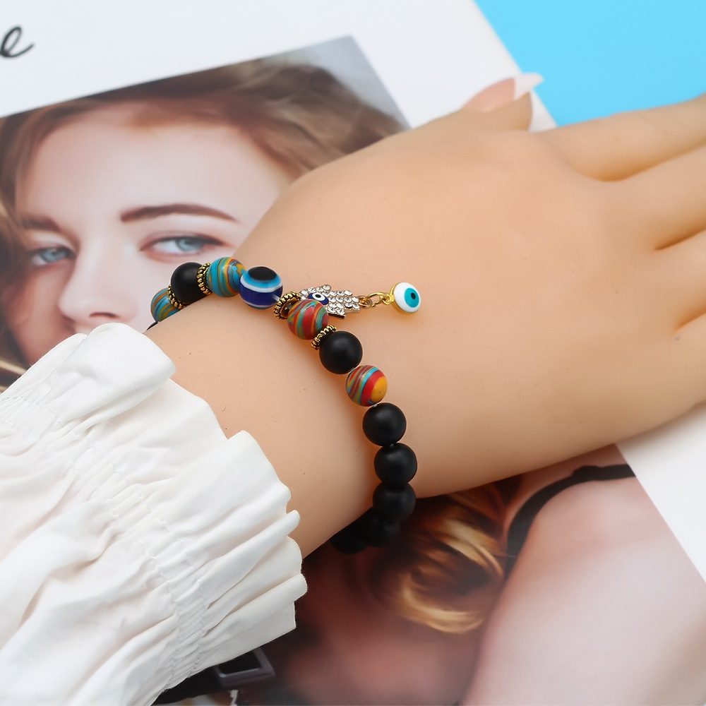 Fashion Palm Eye Agate Beaded Bracelets 1 Piece