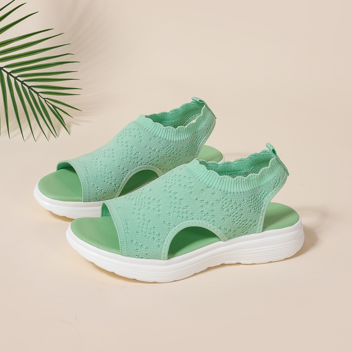 Sandalias de Cuña Tejidas para Mujer Talla Grande de Tela y Caucho con Suela Gruesa para Verano image 18