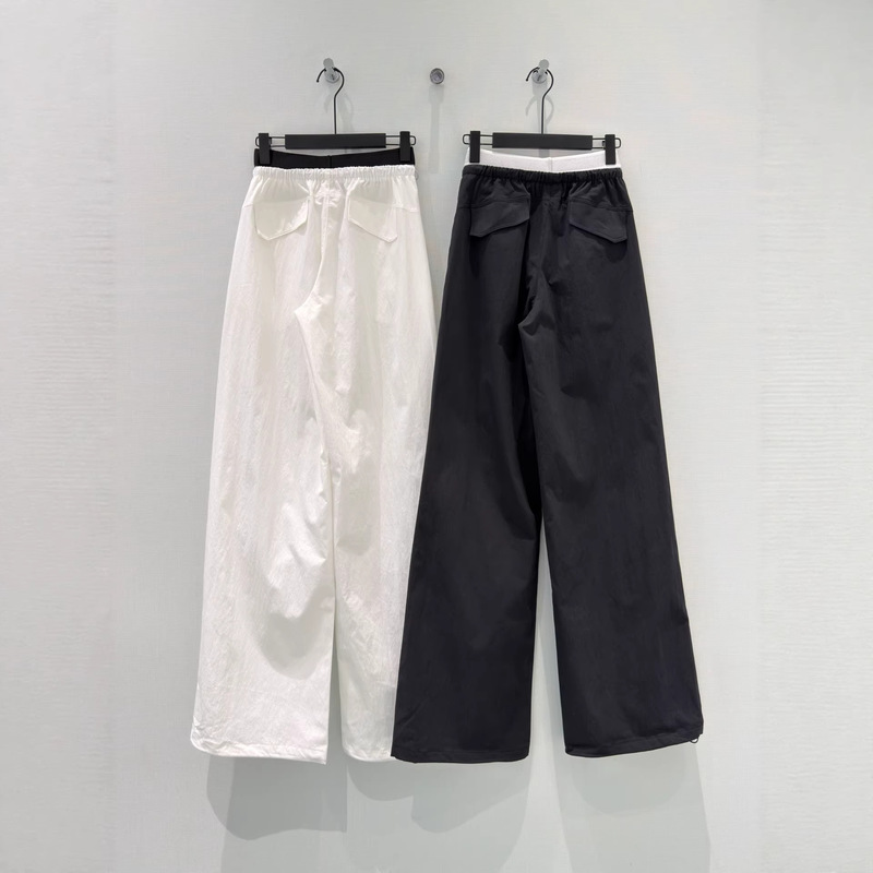 2026 Summer New Style Elastic Waist Rivet Drawstring Cuffed Convertible Thin Casual Pants Cargo Pants Long Pants