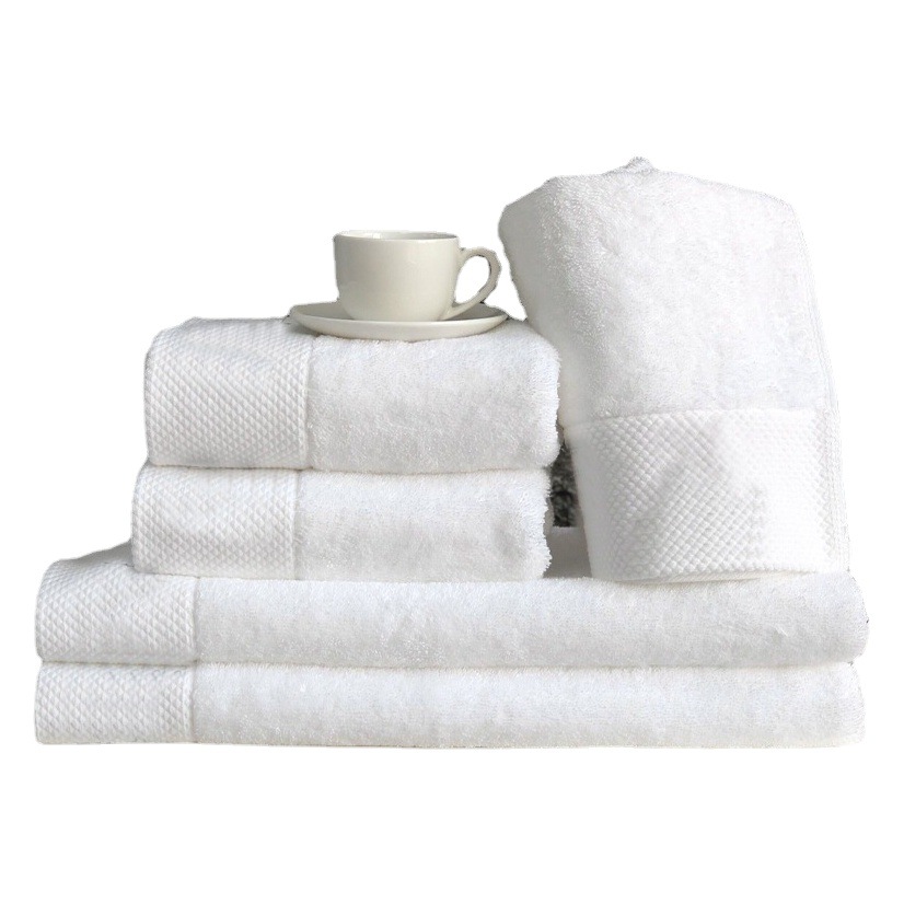 Hotel Toalla blanca de algodón extra grueso absorbente sin pelusa cama y desayuno de hotel de cinco estrellas Toalla de hotel