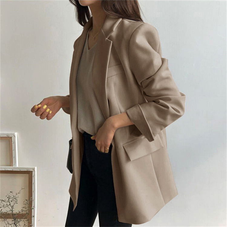 Abbigliamento donna Giacca nera da abito Cintura da donna 2024 Nuovo design primavera e autunno Nicchia Stiratura gratuita Temperamento Piccolo abito Manica lunga_voghion.com