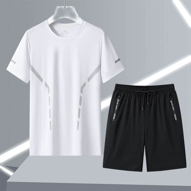 2024 nuevo hombre de verano traje casual pantalones cortos de manga corta juventud popular juego deportivo de cuello redondo construir ropa para correr por la mañana