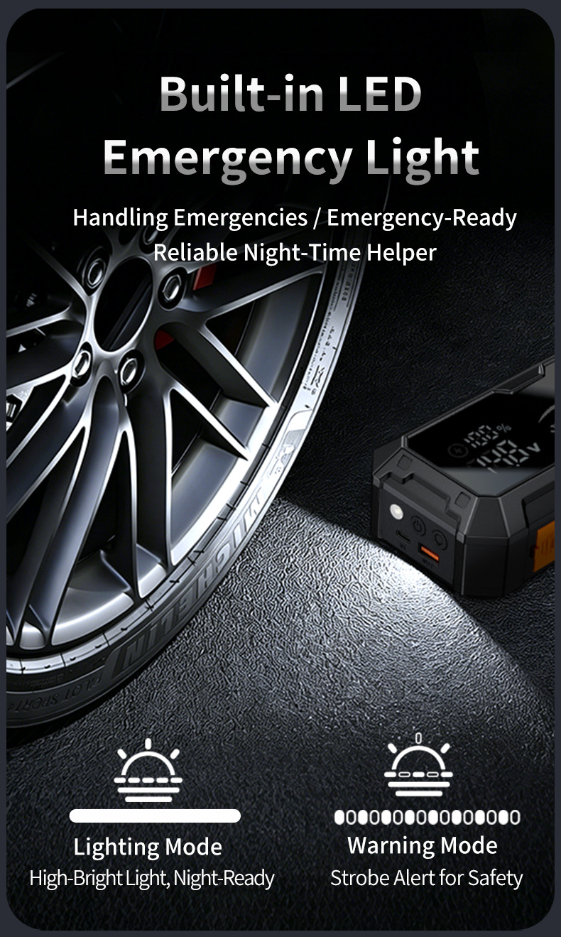 12V Car Emergency Starting Power Supply 1000A Large Capacity Jump Starter with Lighting Function Car Battery Emergency Power Supply