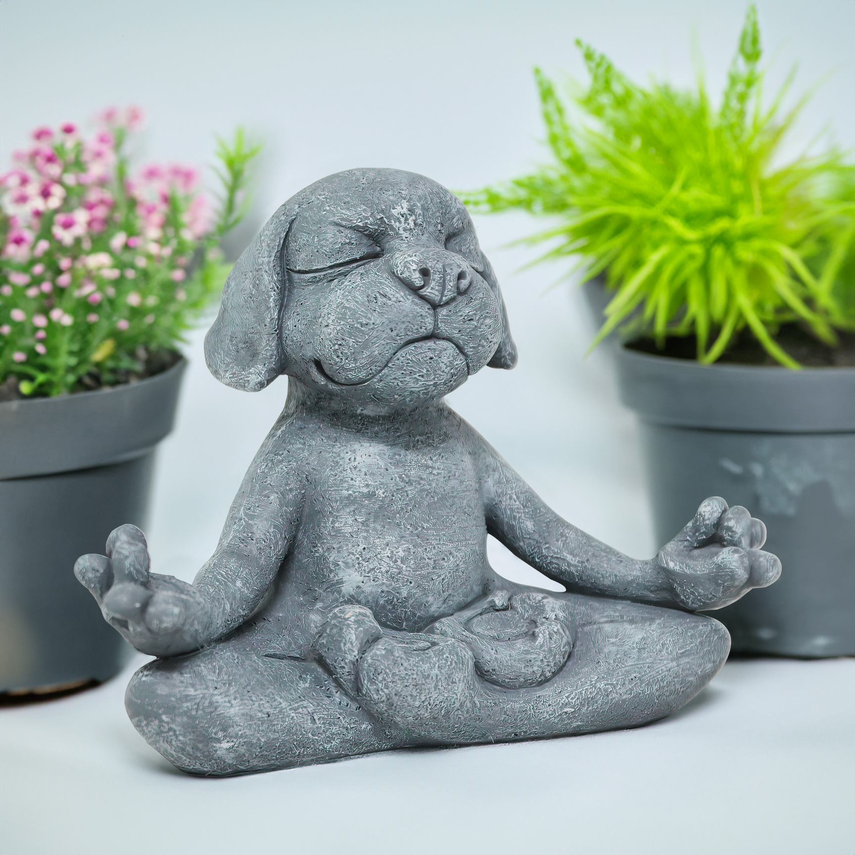  New Products Meditation Dog Ornaments Zen Yoga Resin Animal Sculpture Home Courtyard Garden Decorations