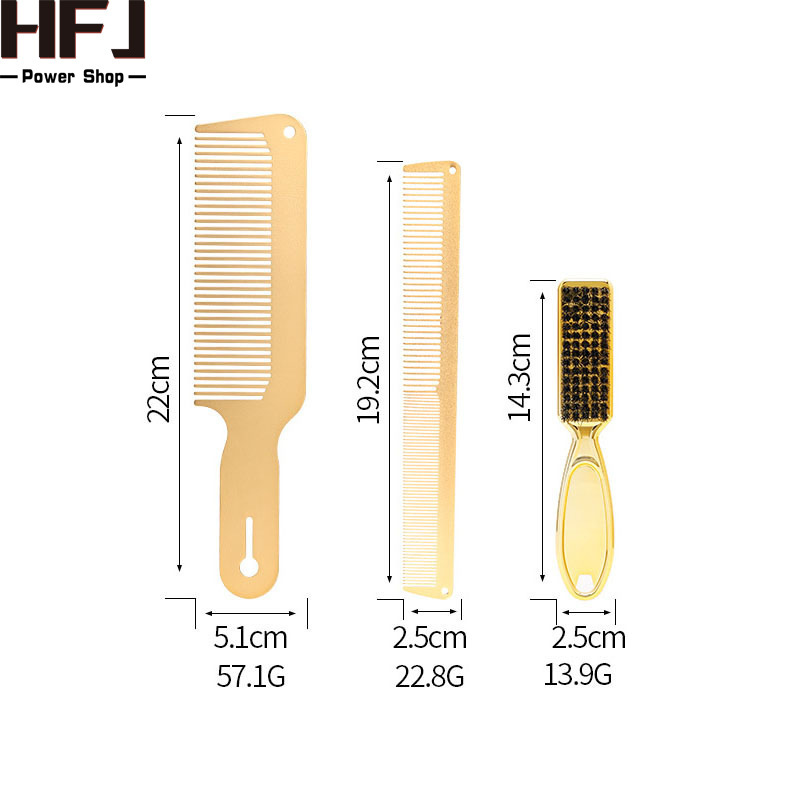 Electroplated Steel Comb Space Aluminum Comb Hairdressing Comb Dense Tooth Evacuation Retro Oil Head Brush Broken Hair Men's Beard Brush Cross-Border Electroplated Steel Comb Space Aluminum Comb Hairdressing Comb Dense Tooth Evacuation Retro Oil Head Brush Broken Hair Men's Beard Brush Cross-Border